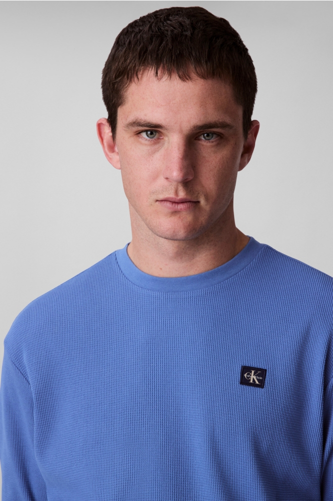 LS WAFFLE BADGE CREW LV040EM217 6PU DULL NILE BLUE